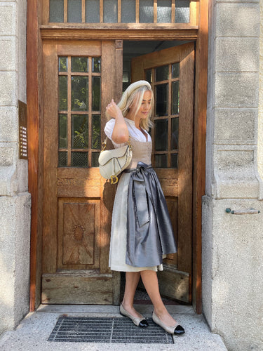 Dirndl Leinen Valentina Beige Grau